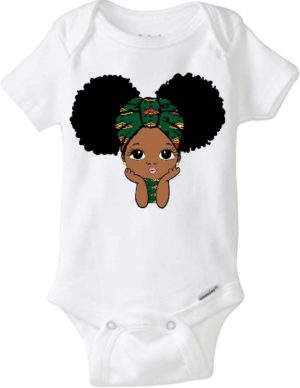 baby in green headwrap