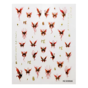 red and gold butterflies