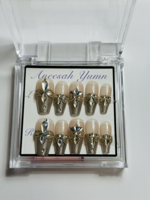 french silver and rhinestones