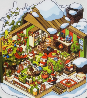 warm christmas cabin